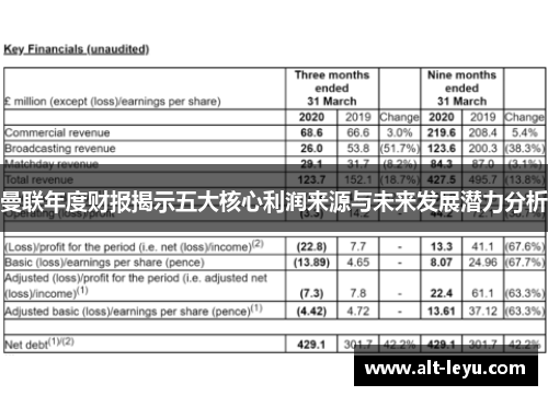 曼联年度财报揭示五大核心利润来源与未来发展潜力分析