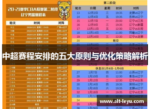 中超赛程安排的五大原则与优化策略解析